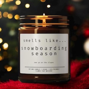 smells like snowboarding season candle | snowboard gift | christmas gift | winter season | snowboarding sport | winter hobbies