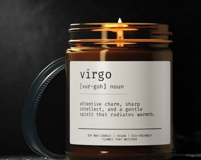 Custom Virgo Zodiac Candle | Vegan, Eco-Friendly Soy Wax