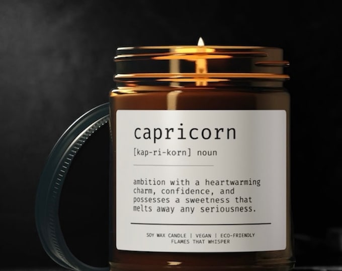 Capricorn Zodiac Sign Candle|zodiac candles|astrology candles|zodiac gifts|astrology gifts|horoscope gifts|birthday|gift ideas|christmas
