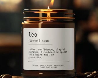 Löwe Geburtstagskerze|Sternzeichen Geschenk|Astrologie Geschenk|Astrologie Geschenk|Horoskop|Kerze Horoskop|Geschenkideen|Geburtstag|minimalistisch definiert