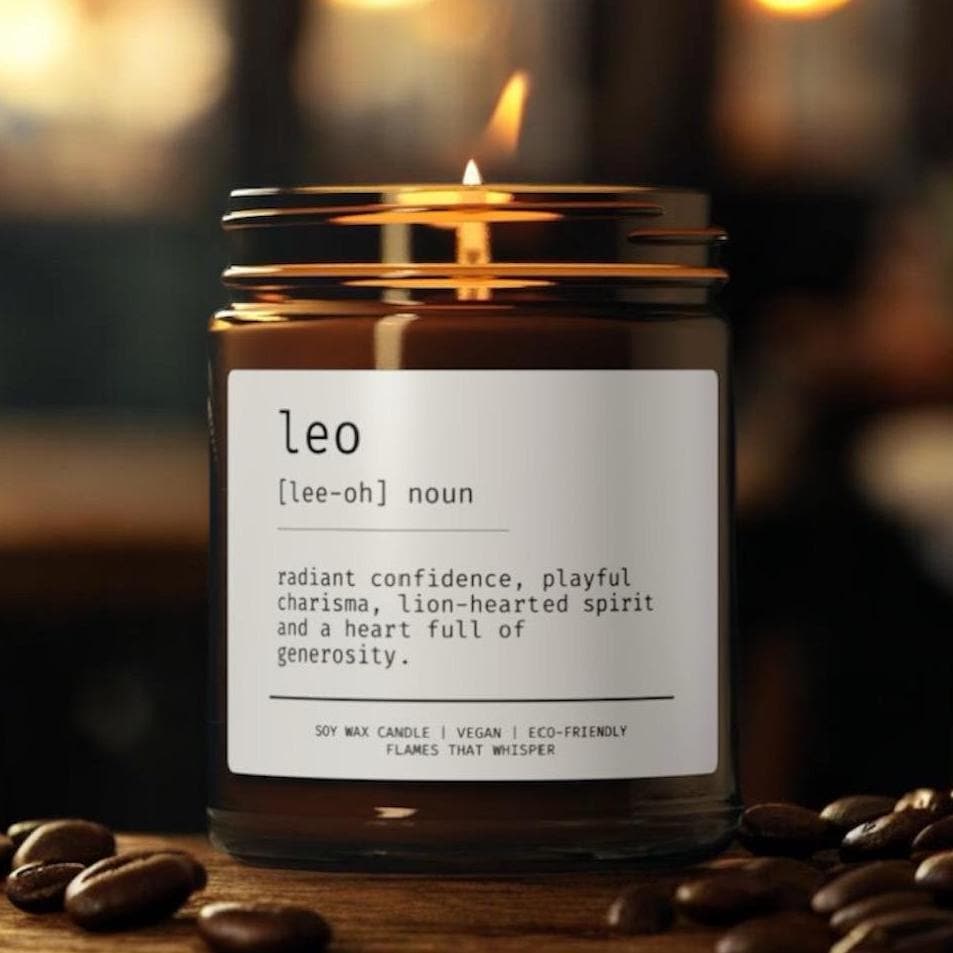 Leeuw verjaardag sterrenbeeldkaars|dierenriemcadeau|astrologiekaars|astrologiecadeau|horoscoop|horoscoopkaars|cadeau-ideeën|verjaardag|minimalistische definitie