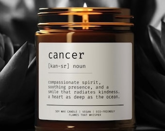 Cancer Zodiac Candle | Astrology Gift | Minimalist | Zodiac Sign | Birthday | Christmas | Holiday | Him | Her