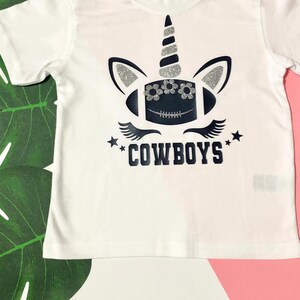 Glitter Unicorn Dallas Texas Cowboys Football Team Girls T-Shirts And Onesies, Dallas Baby Girl, Gift For Girls, Christmas Gift