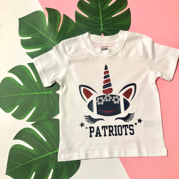 Glitter Unicorn New England Patriots Football Team Girls T-Shirts And Onesies, Dallas Baby Girl, Gift For Girls, Christmas Gifts