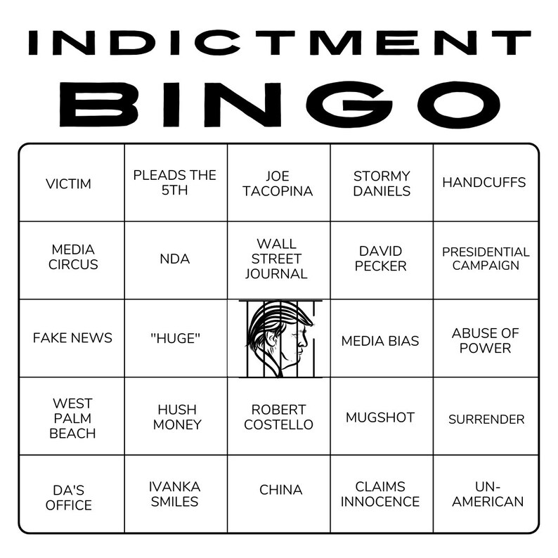 Indictment Bingo Card Game Funny Joke Bingo Silly Trump Etsy