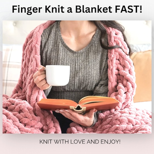 How to Finger Knit a Blanket - How to Knit - Knit in Under Seven Minutes