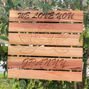 Custom Wooden Slatted Sign, Personalized Hanging Sign, Reclaimed Cedar, Wedding Gift, Mothers Day Gift, Family Name, Front Door Welcome Sign