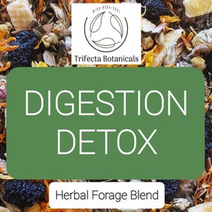 DIGESTION DETOX ~ Herbal Forage Mix Hay Topper for Bunnies ~ Natural Organic Herb Blend ~ Healthy Pet Food & Treats for Rabbits Guinea Pigs
