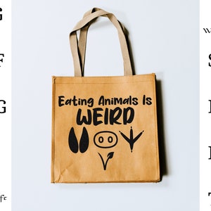 Vegan Clipart Bundle - Manger des animaux est bizarre - SVG DXF PNG Tif - Cutting Machine Cut File - Végétarien - Droits des animaux - Cricut Silhouette