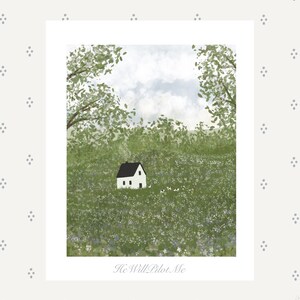 Huisje bloemenveld fine-art print