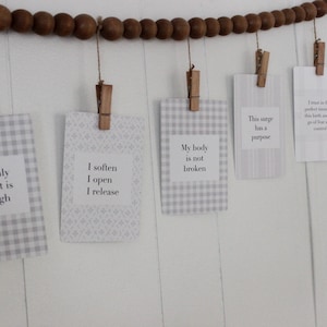 Printable 36 Birth Affirmation Cards (30 + 6 make your own cards)
