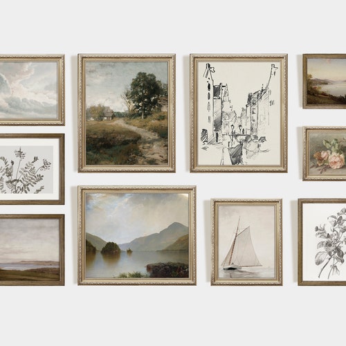 Vintage European Wall Art Print Set Vintage Home Decor Etsy