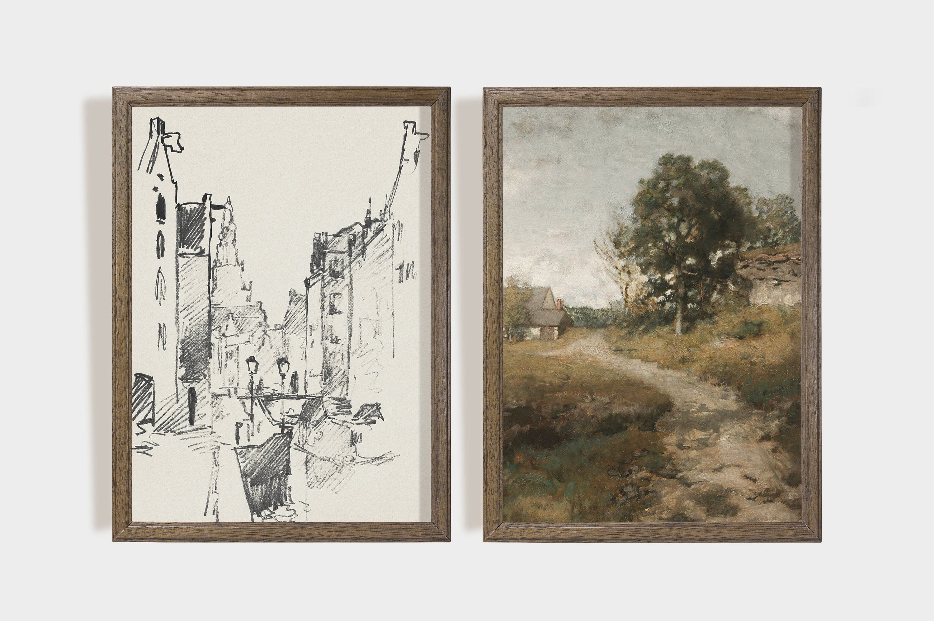 Vintage European Wall Art Print Set Vintage Home Decor Etsy