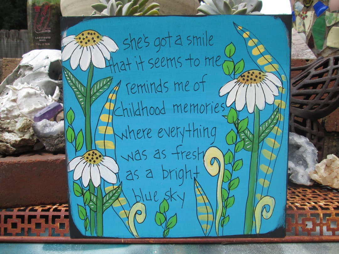 Sweet Child O' Mine Song Lyrics Painting on 10 X 10 Wood Panel, She's
