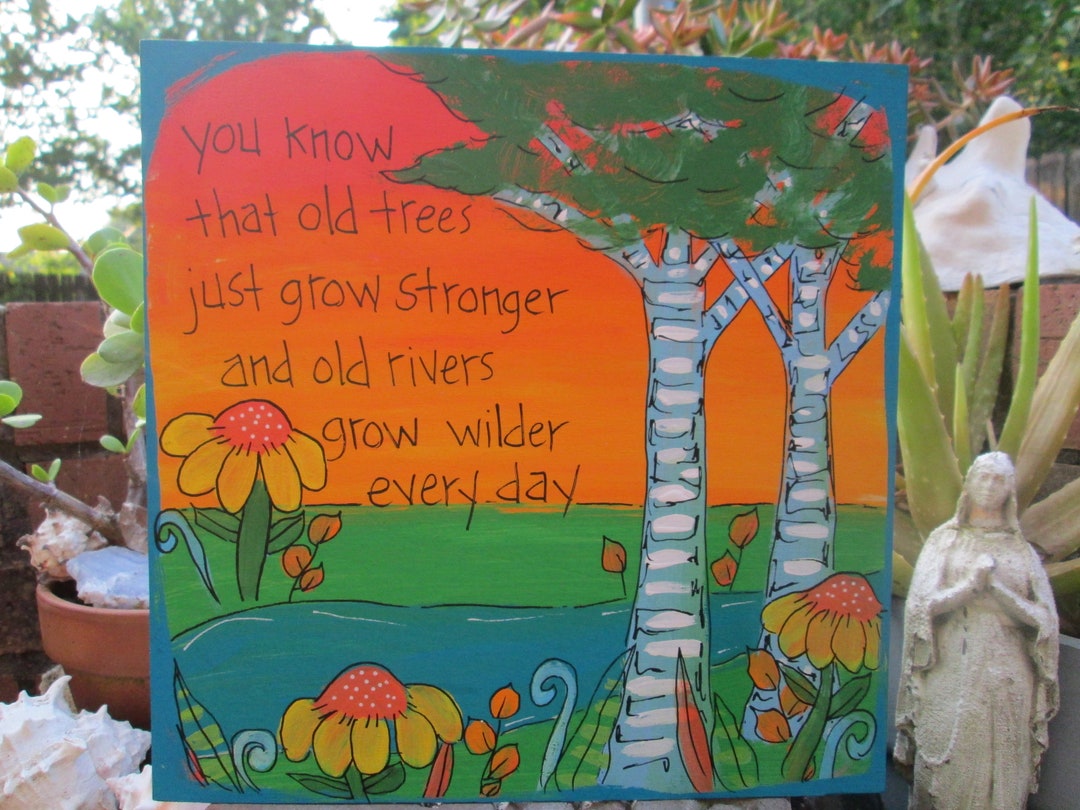 Hello in There Song Lyrics Painting on 10 X 10 Panel Etsy