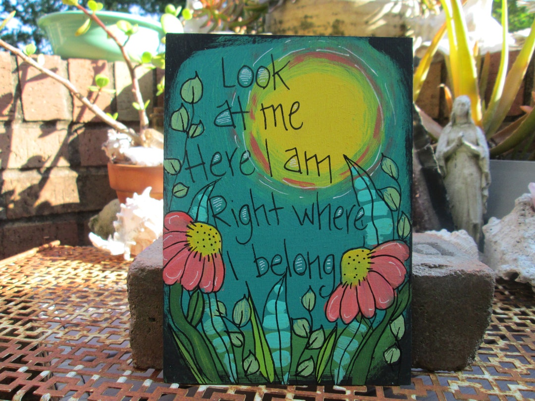 Kermit The Frog Right Where I Belong Right Where I Belong Lyrics Painting on 7x 5 Wood Panel, the Muppets