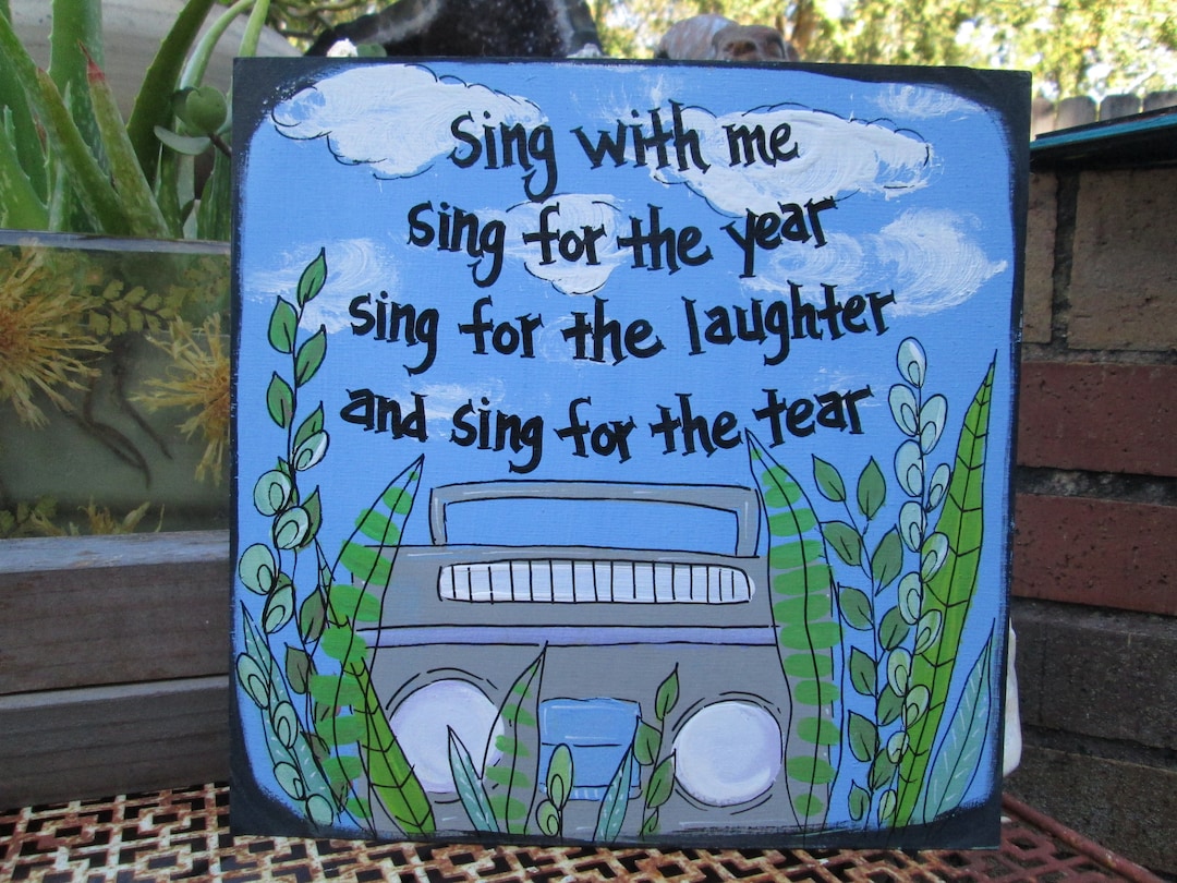 Dream on song lyric painting on 10 x 10 wood panel song lyric wood