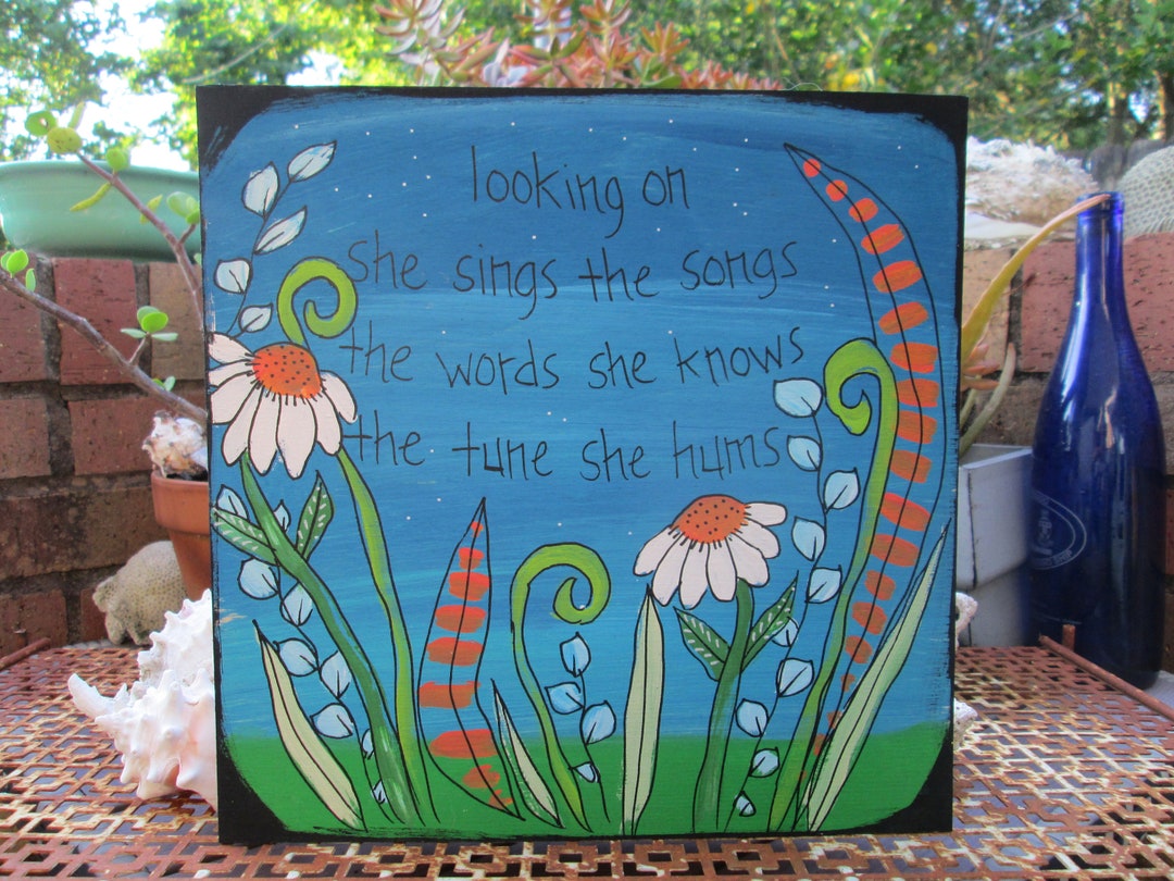 Tiny Dancer Song Lyrics Painting on 10 by 10 Wood Panel, Hold Me Closer