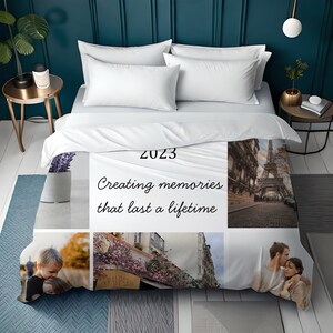 Personalized Blanket, Photo Collage Blanket, Handmade Gift, Home Decor, Personalized Gifts, Photos from vacation, family reunion