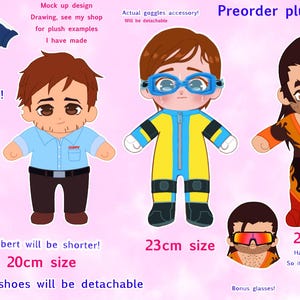 Pre-Order Newly added! Robert, waterboy and flambae!!, Sonar plush dispatch 20cm  (read description for more info please!)