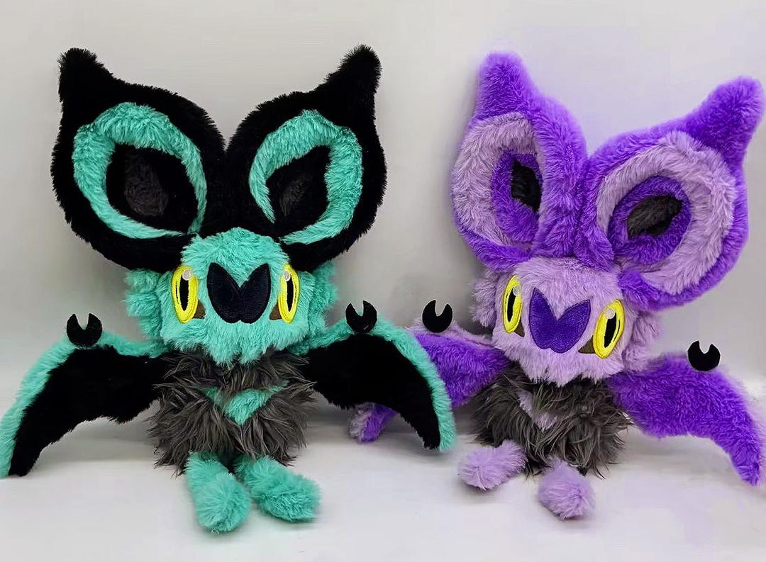 Instock! Limited shiny noibat / regular noibat 30cm soft fluffy plush. Now added Pumpkaboo! (read description please!)