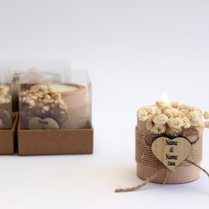 Personalized Bulk Wedding Gift - Wooden Candle Favors for Guest in Bulk ...