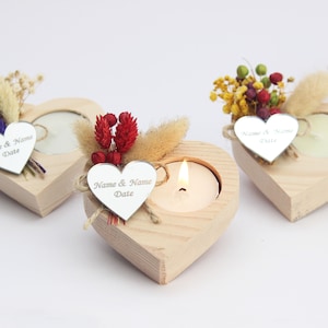 Personalized Wooden Candle Holders Gift: Unique Tealight Favors for Special Occasions , Party Souvenir Gift