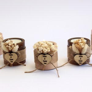 Personalized Bulk Wedding Gift - Wooden Candle Favors for Guest in Bulk ...