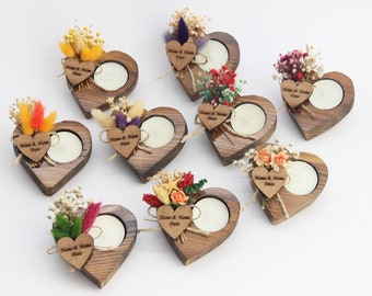 Bulk Personalized Wedding Favors for Guests , Wooden Tealight Candle, Rustic Wedding Favors, Bulk Wedding Favors, Custom Wedding Favors