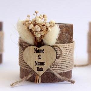 Regalo de boda personalizado al por mayor - Velas de madera para invitados al por mayor - Recuerdo de boda - Recuerdo rústico de boda - Recuerdos de despedida de soltera