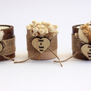 Personalized Bulk Wedding Gift - Wooden Candle Favors for Guest in Bulk ...