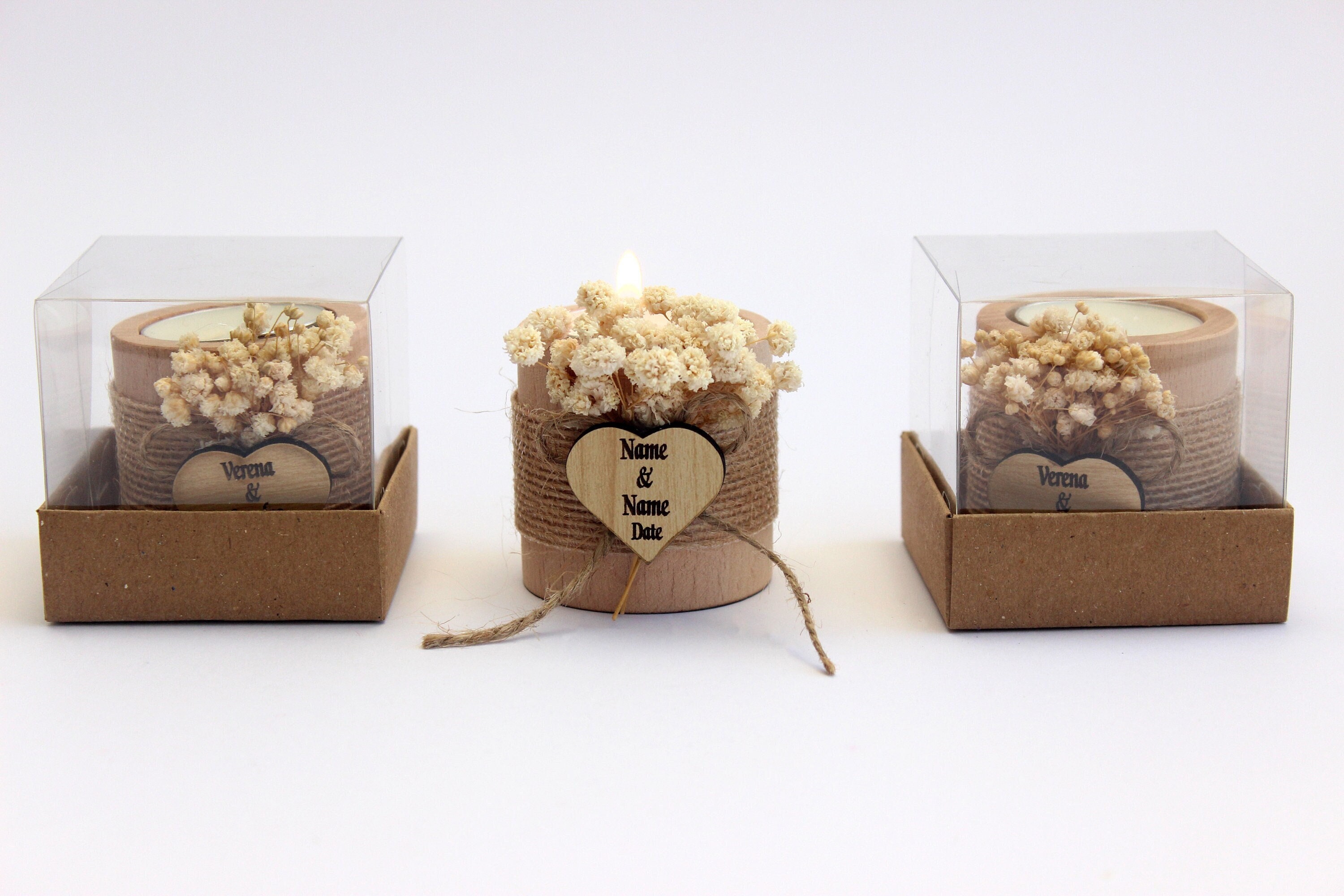 Personalized Bulk Wedding Gift - Wooden Candle Favors for Guest in Bulk ...