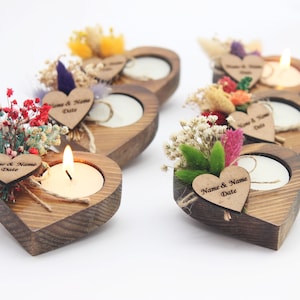 Personalized Wedding Favors gift for Guests , Wooden Tealight Candle, Rustic Wedding Favors, Bulk Wedding souvenirs, Custom Wedding Gift