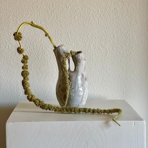 White Asymmetrical Vase, Handbuilt Ceramic Vase, Ceramic Sculpture, Modern Ceramic Vase, Handmade Pottery, Home Decor, Wabi Sabi Decor