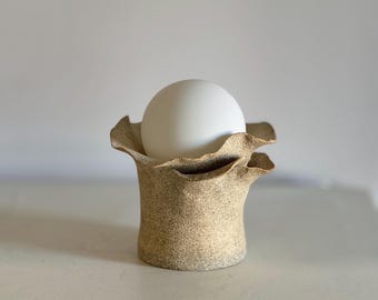 Sculptural Ceramic Lamp, Handmade Lamp, Modern Ceramic Nightstand, Home Objects, Organic Look Night Stand, D&#39;Earth Pottery, Wabi Sabi Lamp