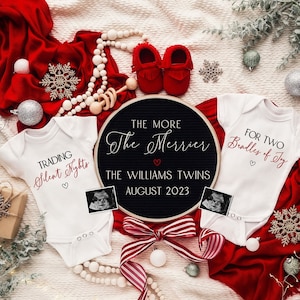 Twins Christmas Digital Pregnancy Announcement \ Baby Announcement \ Editable Template\ Gender Neutral \ Bundles of Joy \ More Merrier