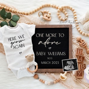 Pregnancy Announcement Digital \ Gender Neutral \ Editable Template\ Social Media Reveal \ Baby Announcement \ One more to adore