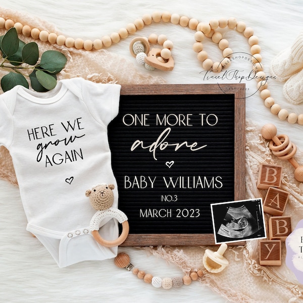 Pregnancy Announcement Digital \ Gender Neutral \ Editable Template\ Social Media Reveal \ Baby Announcement \ One more to adore