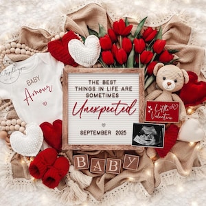 Valentine&#39;s Day Pregnancy Announcement: Social Media Baby Reveal (Digital Download)