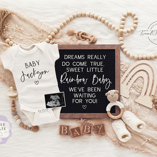 Rainbow Pregnancy Announcement \ Digital Announcement\ Editable template\ Social Media Reveal \ Little Rainbow Baby