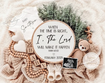 Religious Pregnancy Announcement: Gender Neutral Summer Reveal (Digital Download)