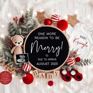Faire-part de grossesse de Noël modifiable, faire-part de naissance pour les fêtes de fin d'année, faire-part de grossesse numérique pour Noël, Noël de bébé, plus on s'amuse