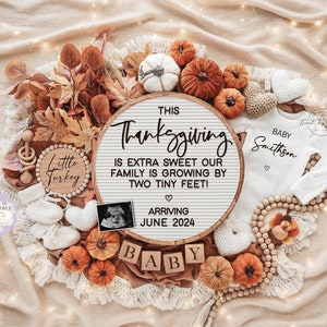 Thanksgiving Pregnancy Announcement: Fall Baby Reveal (Digital Download)