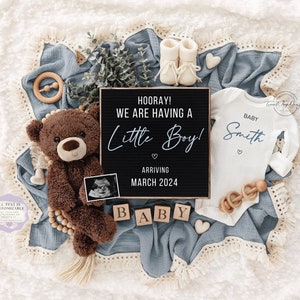 Boy Pregnancy Announcement: Social Media Gender Reveal (Digital Download)