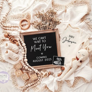Gender Neutral Pregnancy Announcement: Editable Template (Digital Download)