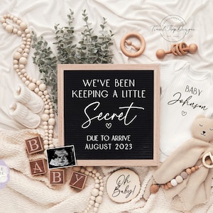 Pregnancy Announcement Digital  \ Gender Neutral \ Editable template\ Baby Announcement \ Pregnancy Reveal \ Keeping a Little Secret