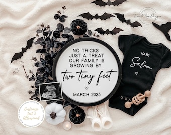 Halloween Pregnancy Announcement | Spooky Baby Reveal (Digital Download)