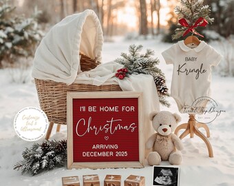 Christmas Pregnancy Announcement, I'll Be Home for Christmas (Digital)