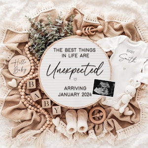 Gender Neutral Pregnancy Announcement: Editable Social Media Template (Digital Download)