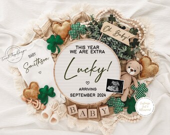 St Patrick's Day Pregnancy Announcement: Lucky Baby Reveal (Digital Download)